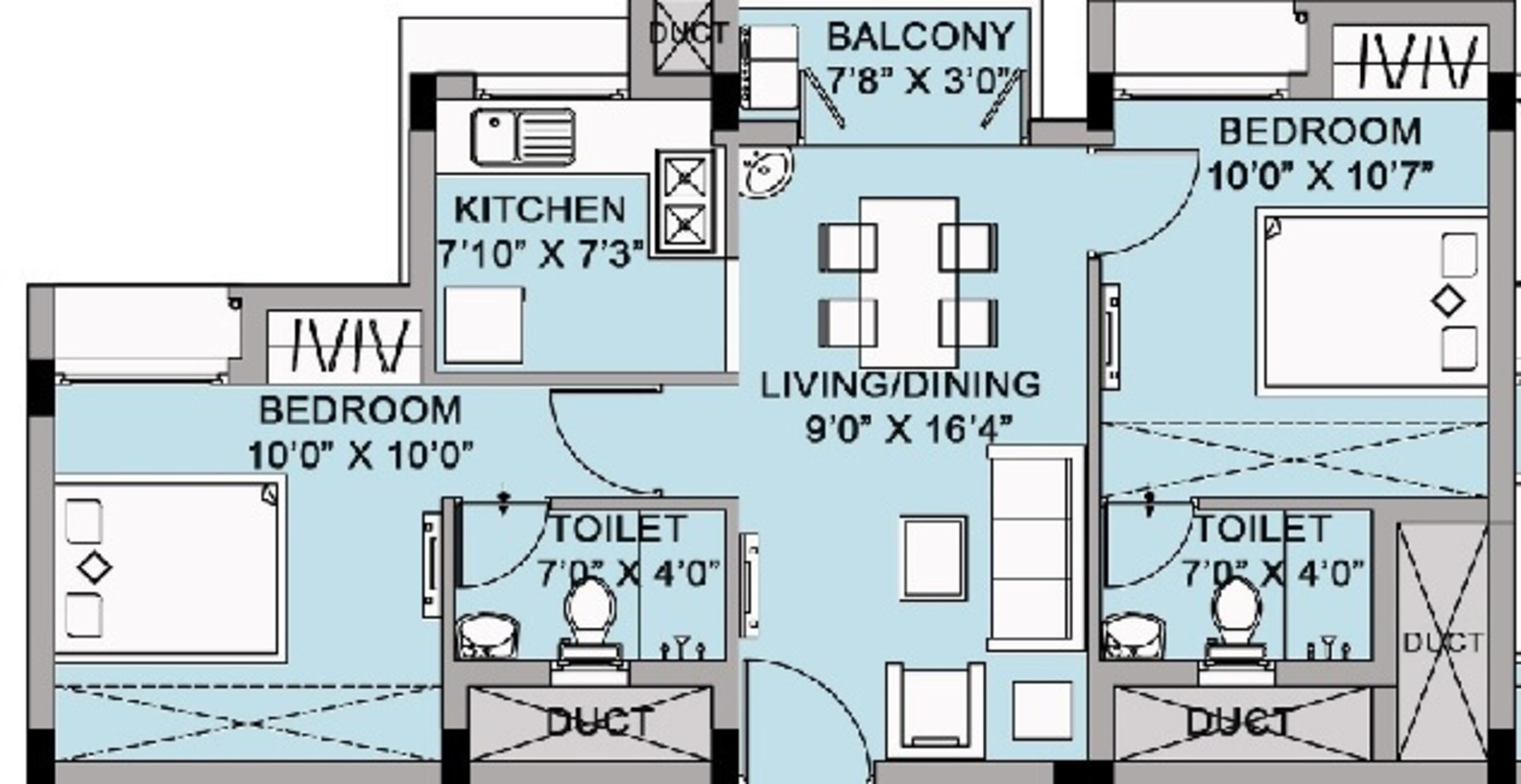 urban tree oxygen apartment 2bhk 825sqft 1