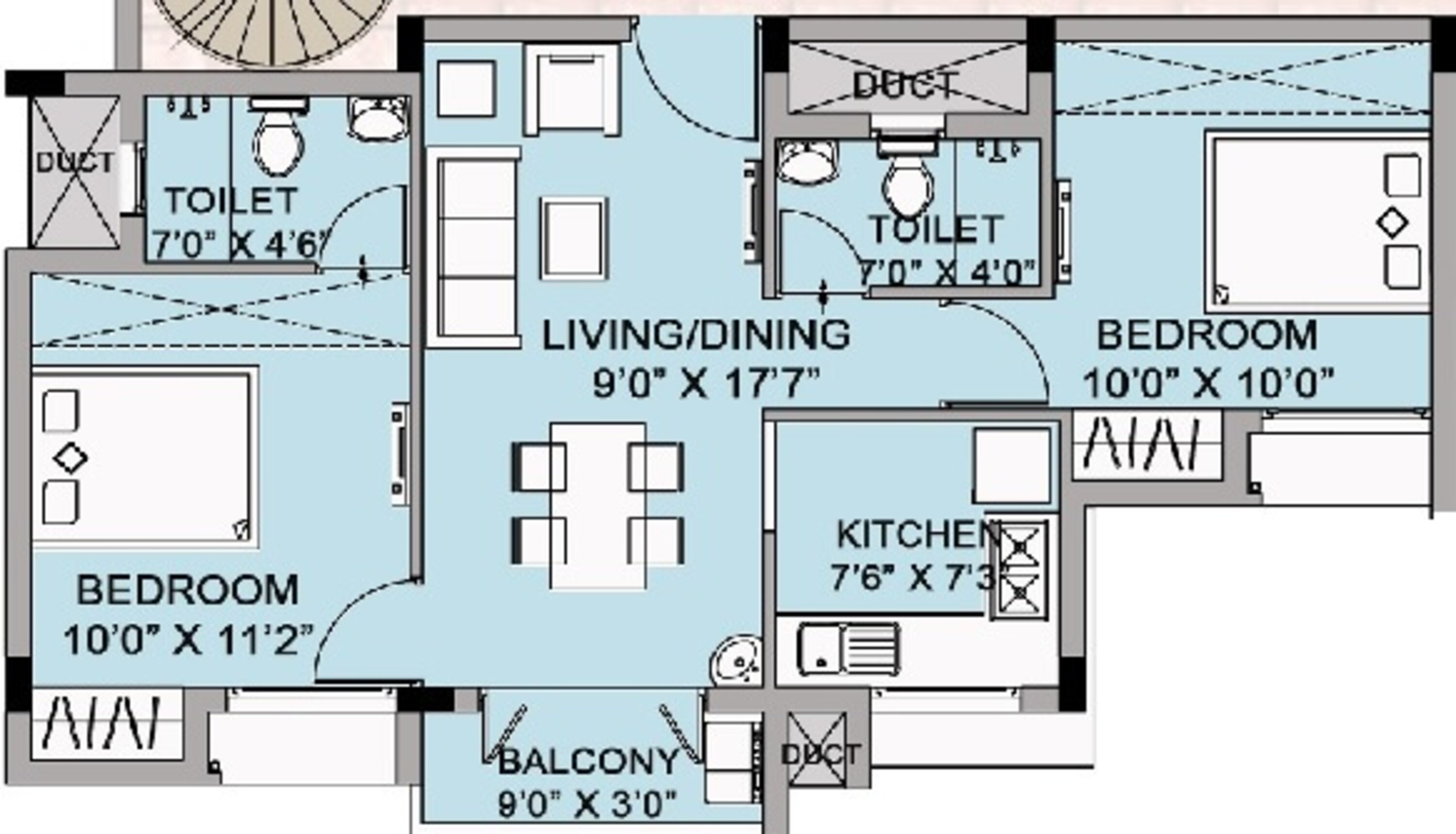 urban tree oxygen apartment 2bhk 864sqft 1