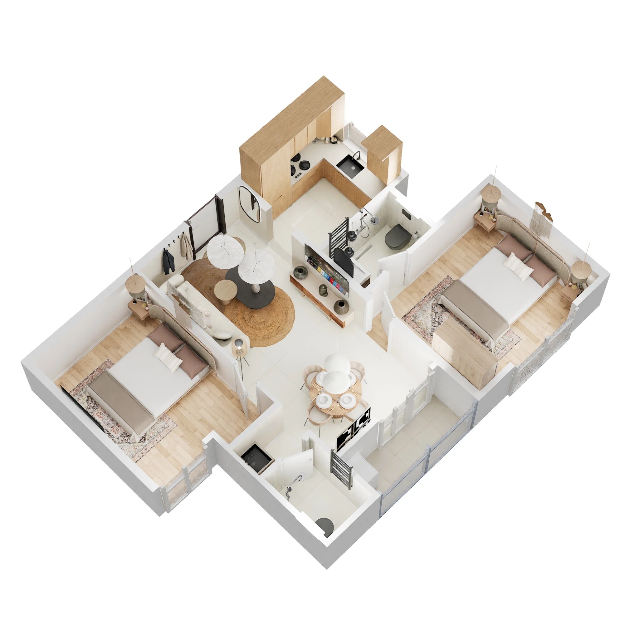 Floor plan of 2 BHK 849 Sq. Ft. Apartment in Urbanrise Codename New Porur, Chennai