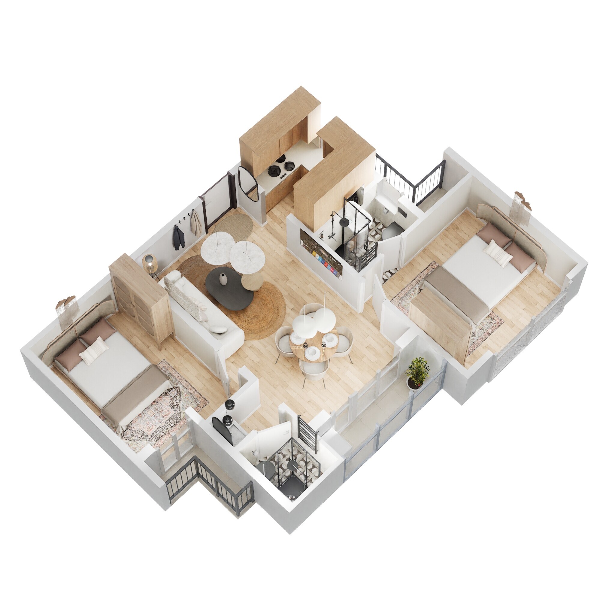 Floor plan of 2 BHK 865 Sq. Ft. Apartment in Urbanrise The World of Joy Chennai, Chennai