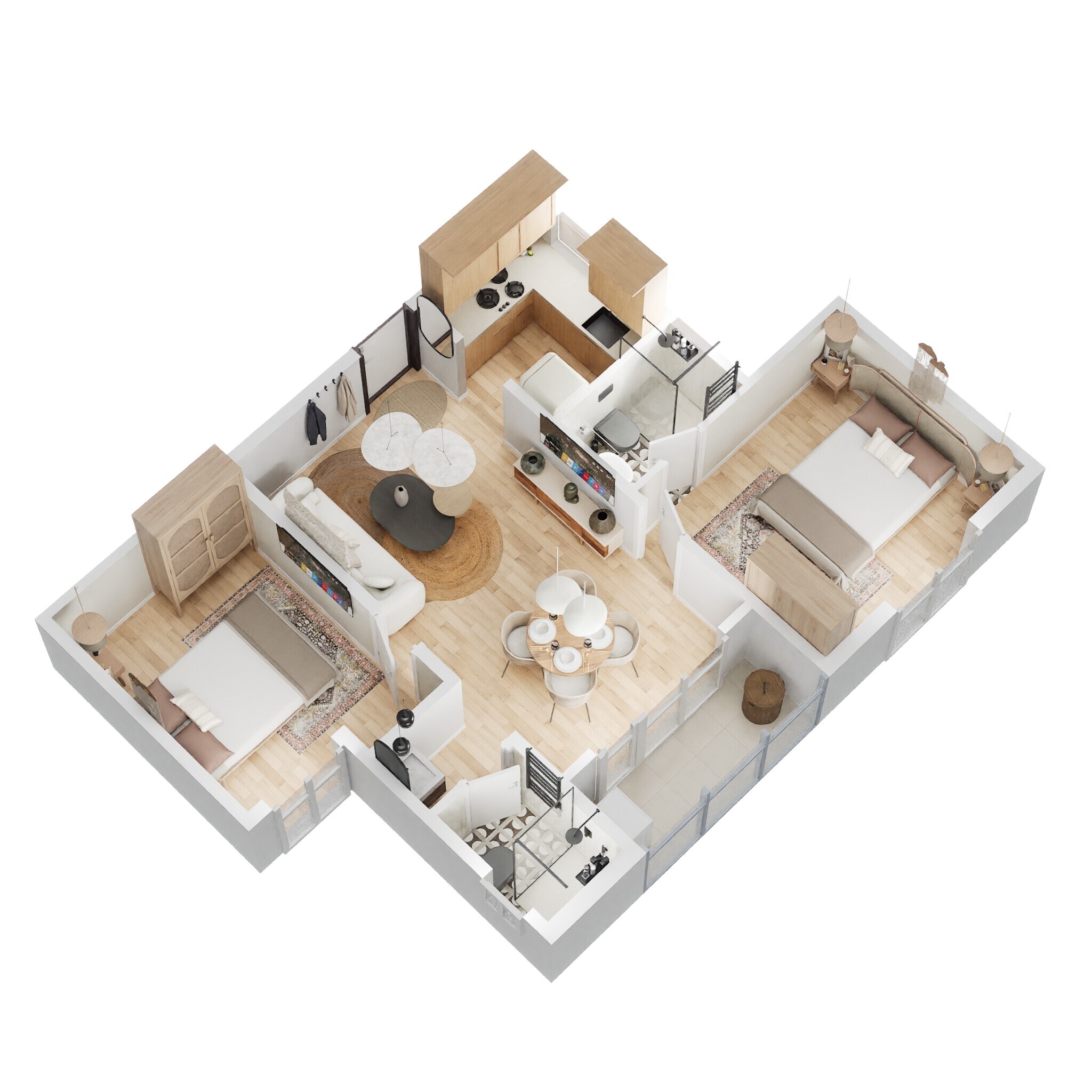 Floor plan of 2 BHK 911 Sq. Ft. Apartment in Urbanrise The World of Joy Chennai, Chennai
