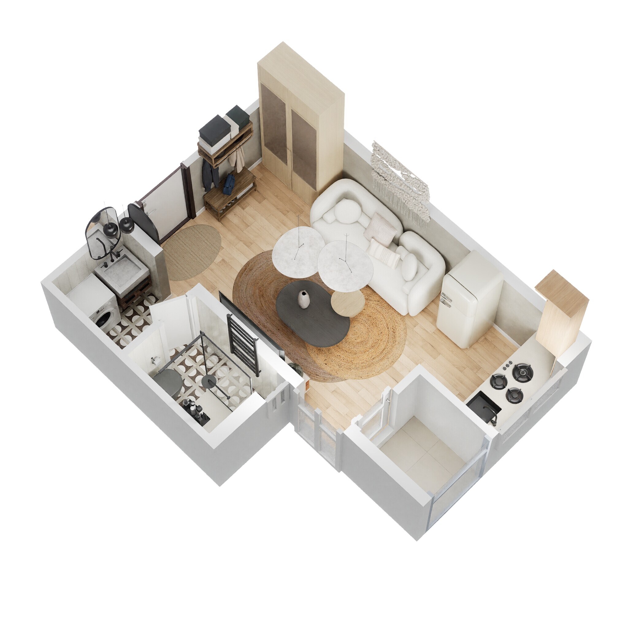 Floor plan of 361 Sq. Ft. Studio in Urbanrise The World of Joy Chennai, Chennai
