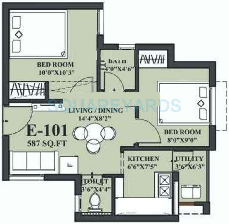 2 BHK 587 Sq. Ft. Apartment in VGN Amity