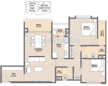  2 BHK Apartment at VGN Fairmont, Guindy – for Rent