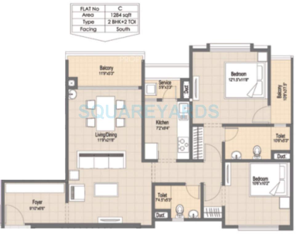 Other, vgn-fairmont 2 Bedroom 1284 Sq.Ft. Apartment In Guindy Chennai 6437715