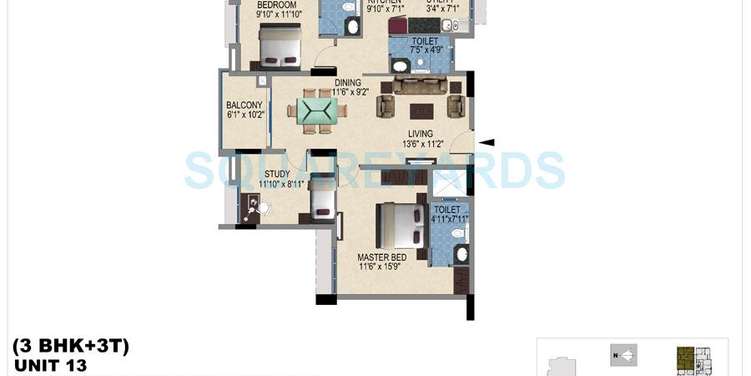 vishwakarma properties skypod apartment 3bhk 1451sqft 1
