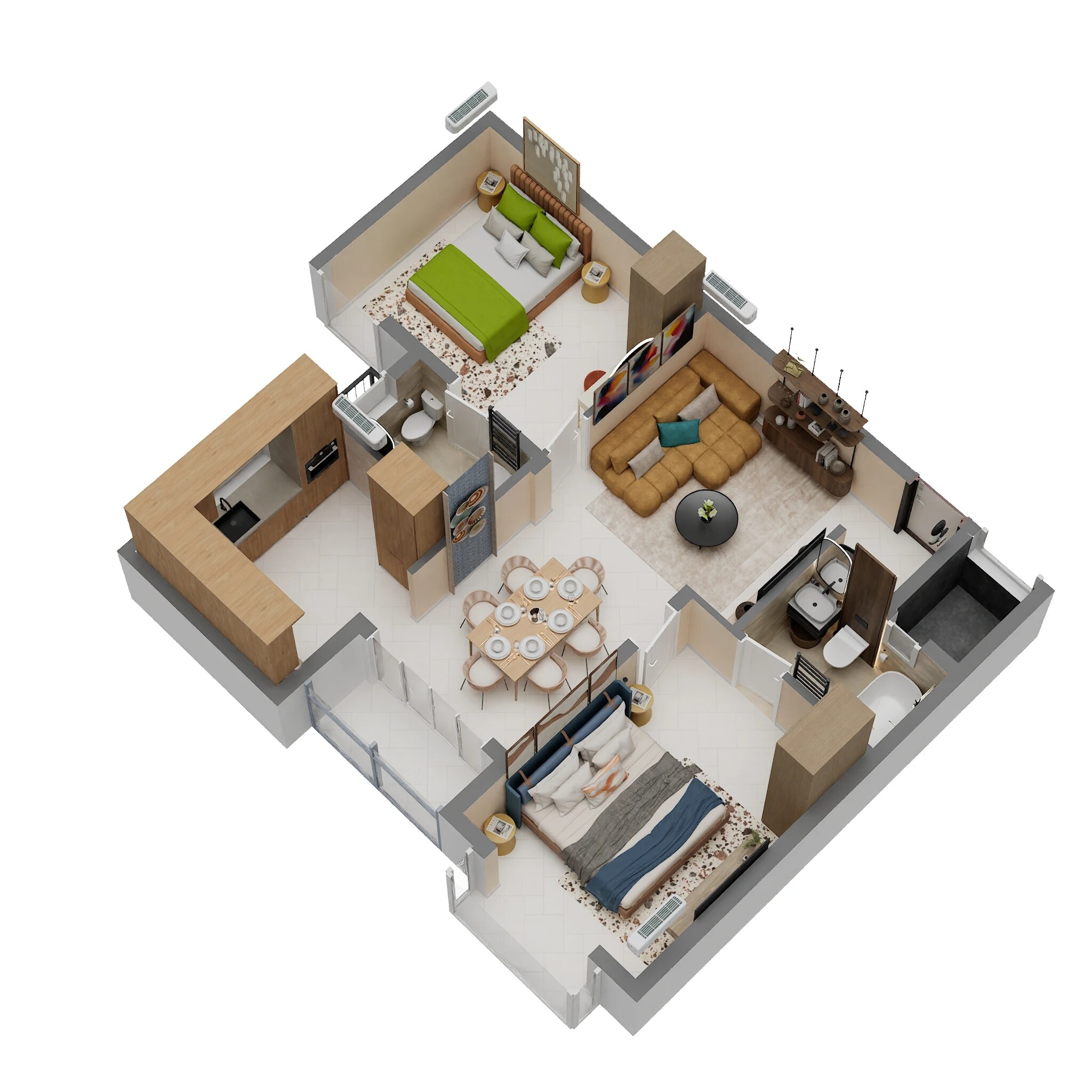 2 BHK 1009 Sq. Ft. Apartment