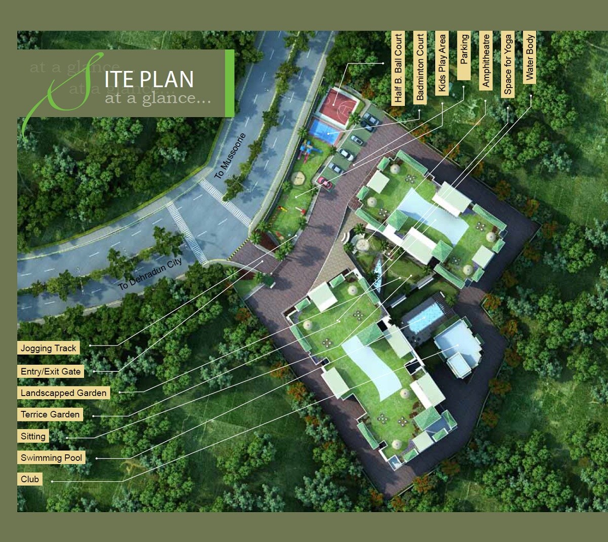 Golden-Arcadia-Hillocks_an aerial view of a street scene with cars and trucks