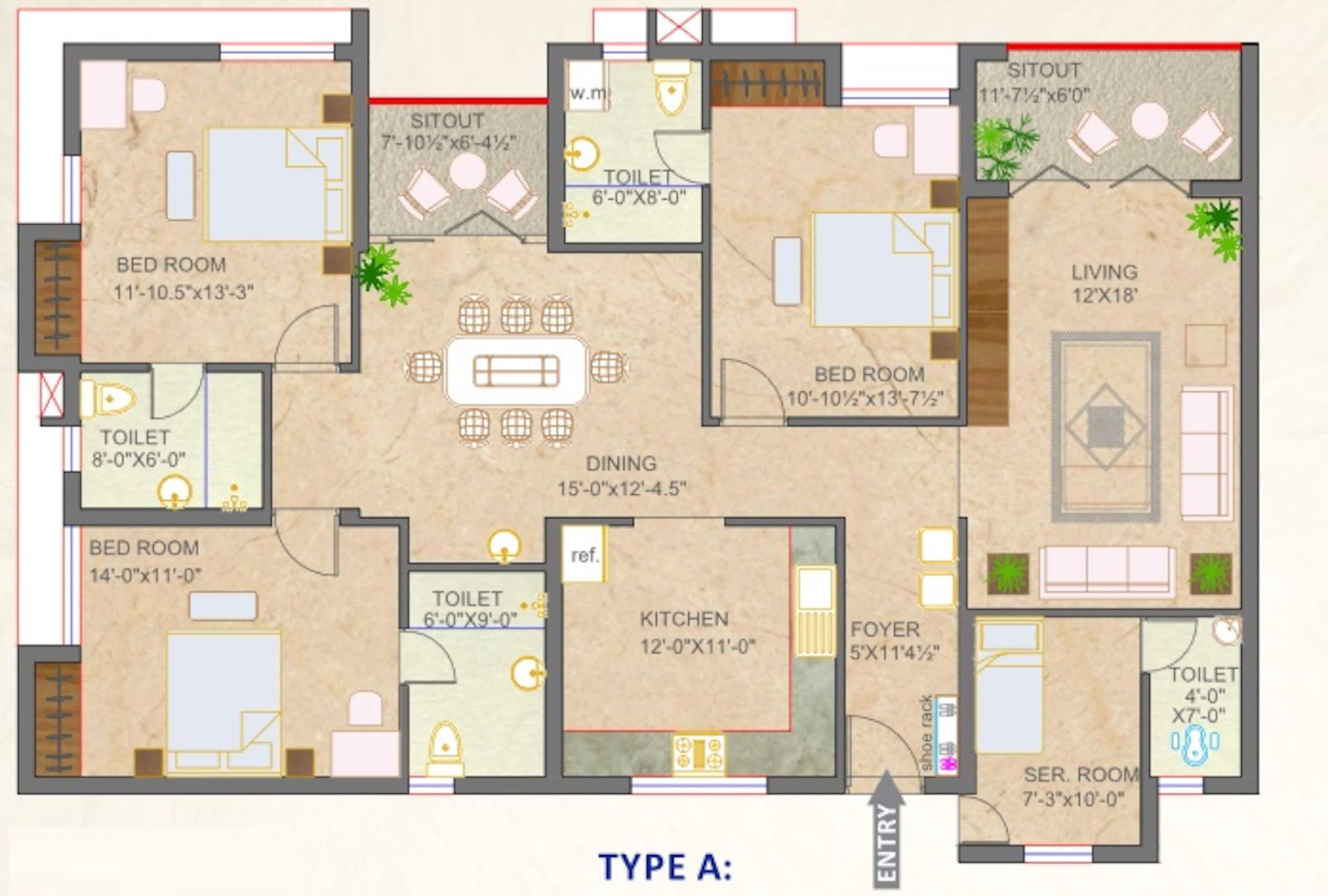 aradhana greens apartment 3 bhk 2253sqft 20204514114510