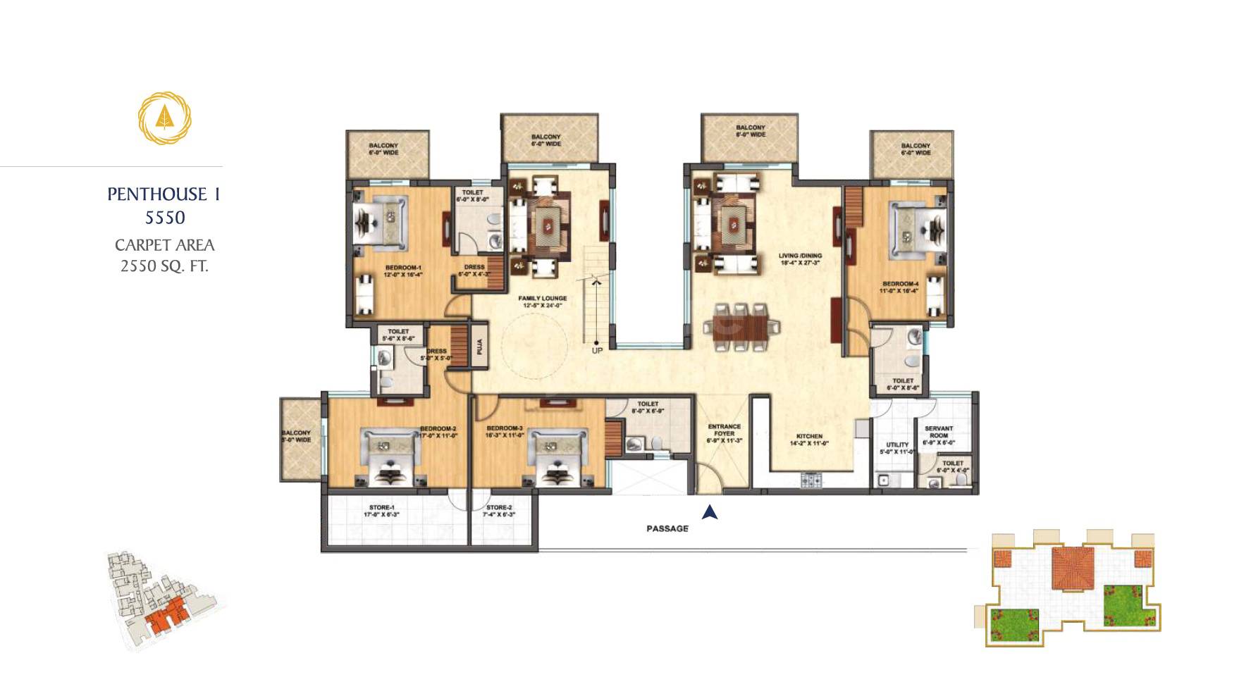 4 BHK 5550 Sq. Ft. Penthouse