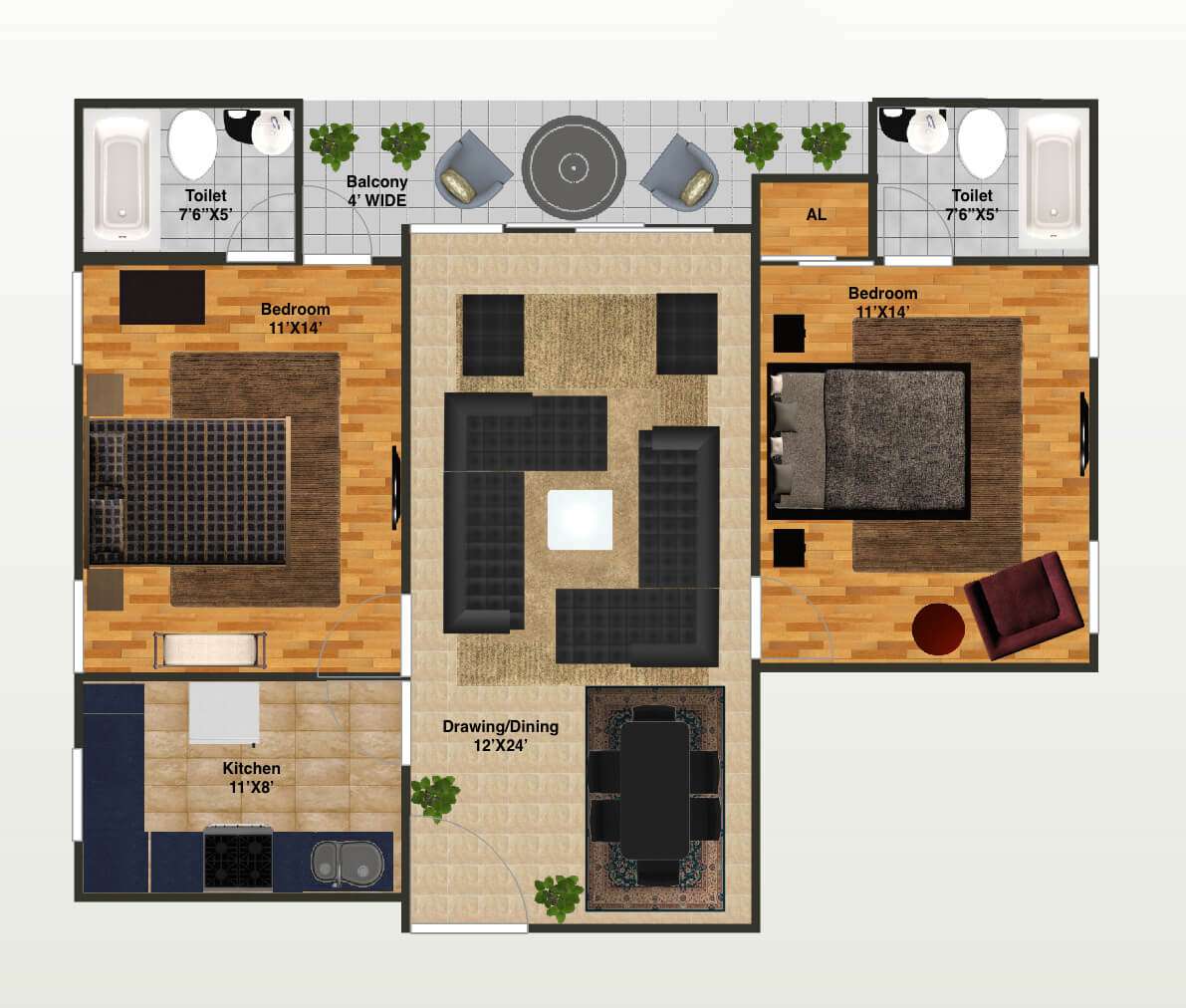 2 BHK 1498 Sq. Ft. Apartment in Capital Greenz