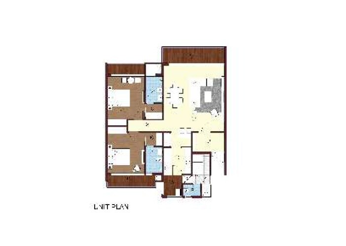 Floor plan of 2 BHK 1635 Sq. Ft. Apartment in Sikka Kimaya Greens Dehradun, Dehradun