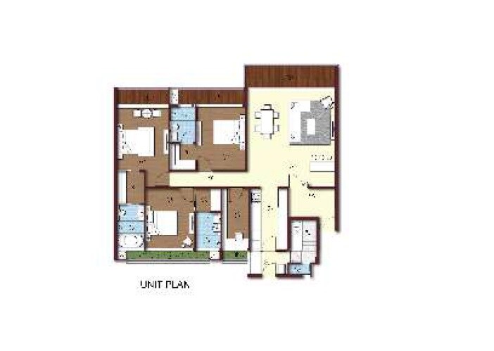 Floor plan of 3 BHK 2125 Sq. Ft. Apartment in Sikka Kimaya Greens Dehradun, Dehradun