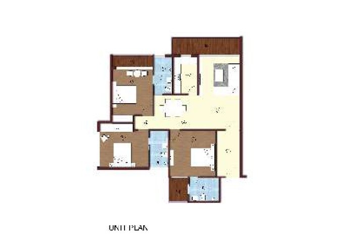 Floor plan of 3 BHK 2645 Sq. Ft. Apartment in Sikka Kimaya Greens Dehradun, Dehradun