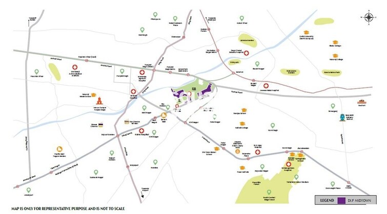 DLF One Midtown Location Image