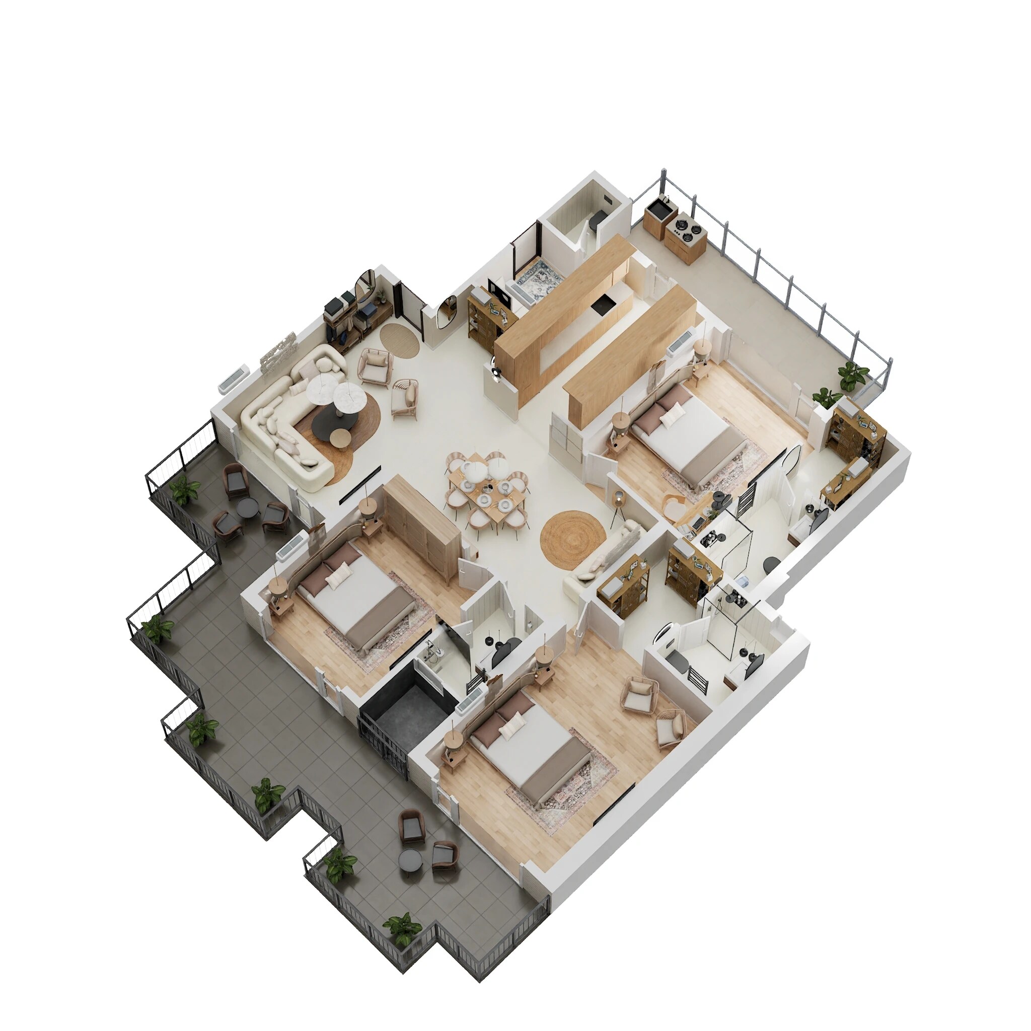 Floor plan of 3 BHK 2952 Sq. Ft. Apartment in Ambition The Platinum, Delhi