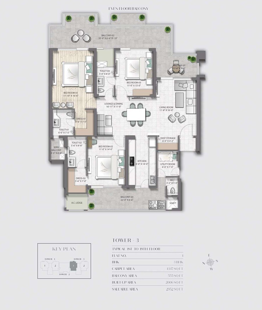  3 BHK Apartment at Ambition The Platinum, Rohini Sector 32 – for Sale