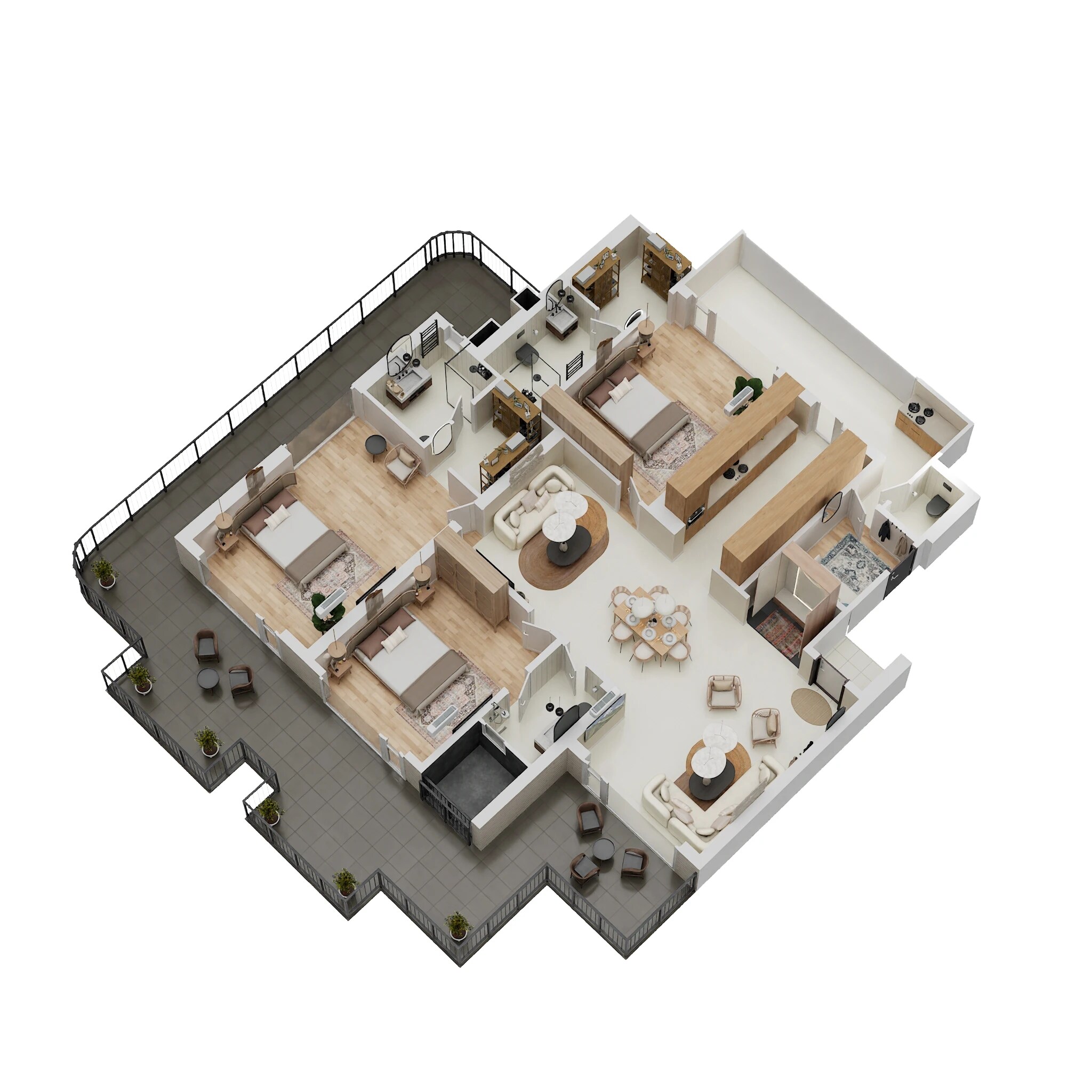 Floor plan of 3 BHK 3142 Sq. Ft. Apartment in Ambition The Platinum, Delhi