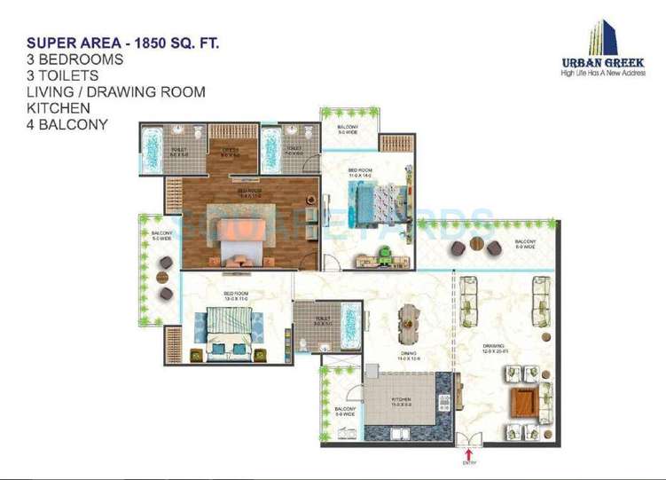 antriksh urban greek apartment 3bhk 1850sqft 1