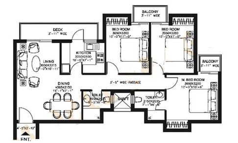 3 BHK 1420 Sq. Ft. Apartment