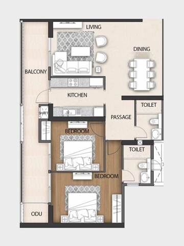  2 BHK Apartment at DLF One Midtown, Moti Nagar – for Rent