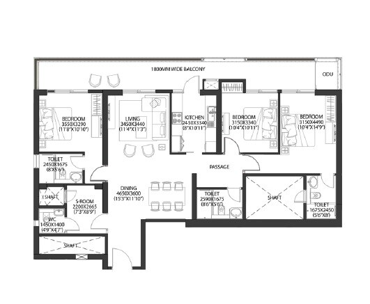 Other, dlf-one-midtown 3 Bedroom 2282 Sq.Ft. Apartment In Moti Nagar Delhi 9089208