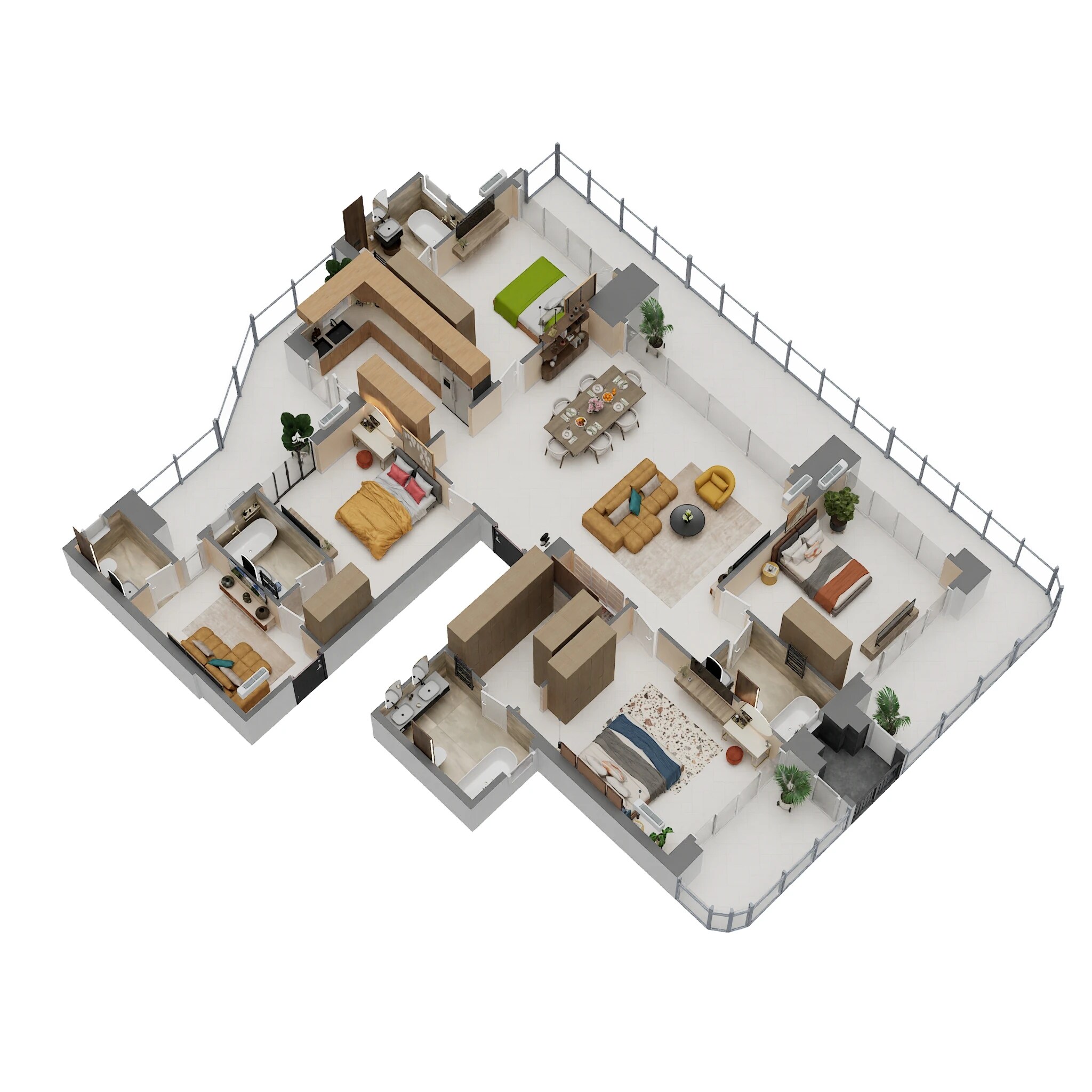 Floor plan of 4 BHK 2623 Sq. Ft. Apartment in Eldeco Camelot, Delhi