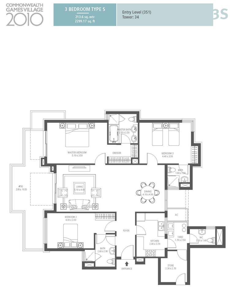 emaar mgf commonwealth games village apartment 3bhk 2095sqft