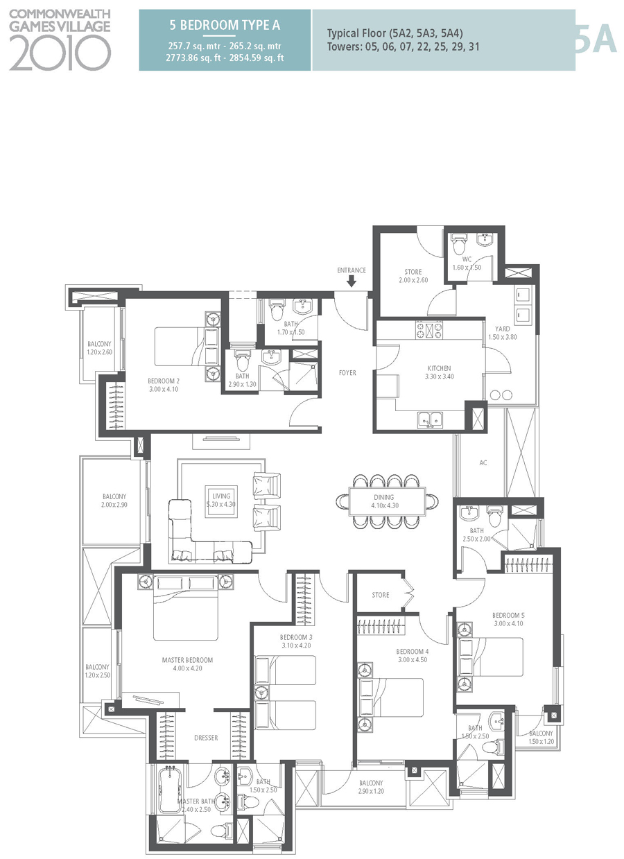 emaar mgf commonwealth games village apartment 5bhk 2854sqft