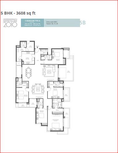 emaar mgf commonwealth games village apartment 5bhk 3608sqft