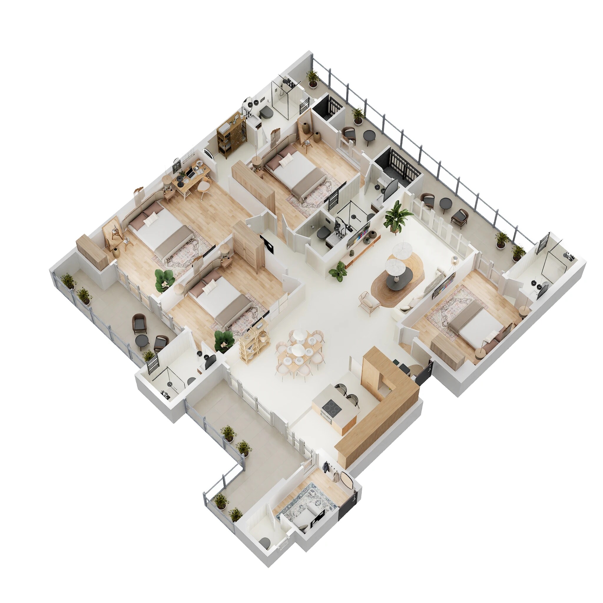 Floor plan of 4 BHK 3120 Sq. Ft. Apartment in Garur Golf Island, Delhi