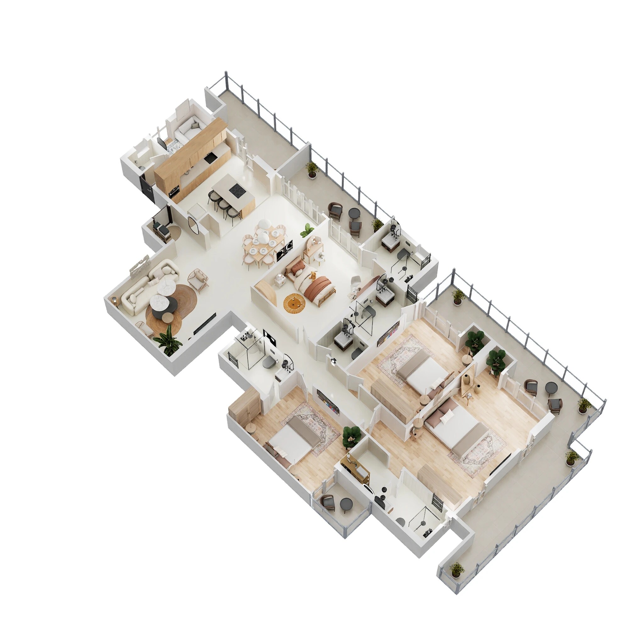 Floor plan of 4 BHK 3310 Sq. Ft. Apartment in Garur Golf Island, Delhi