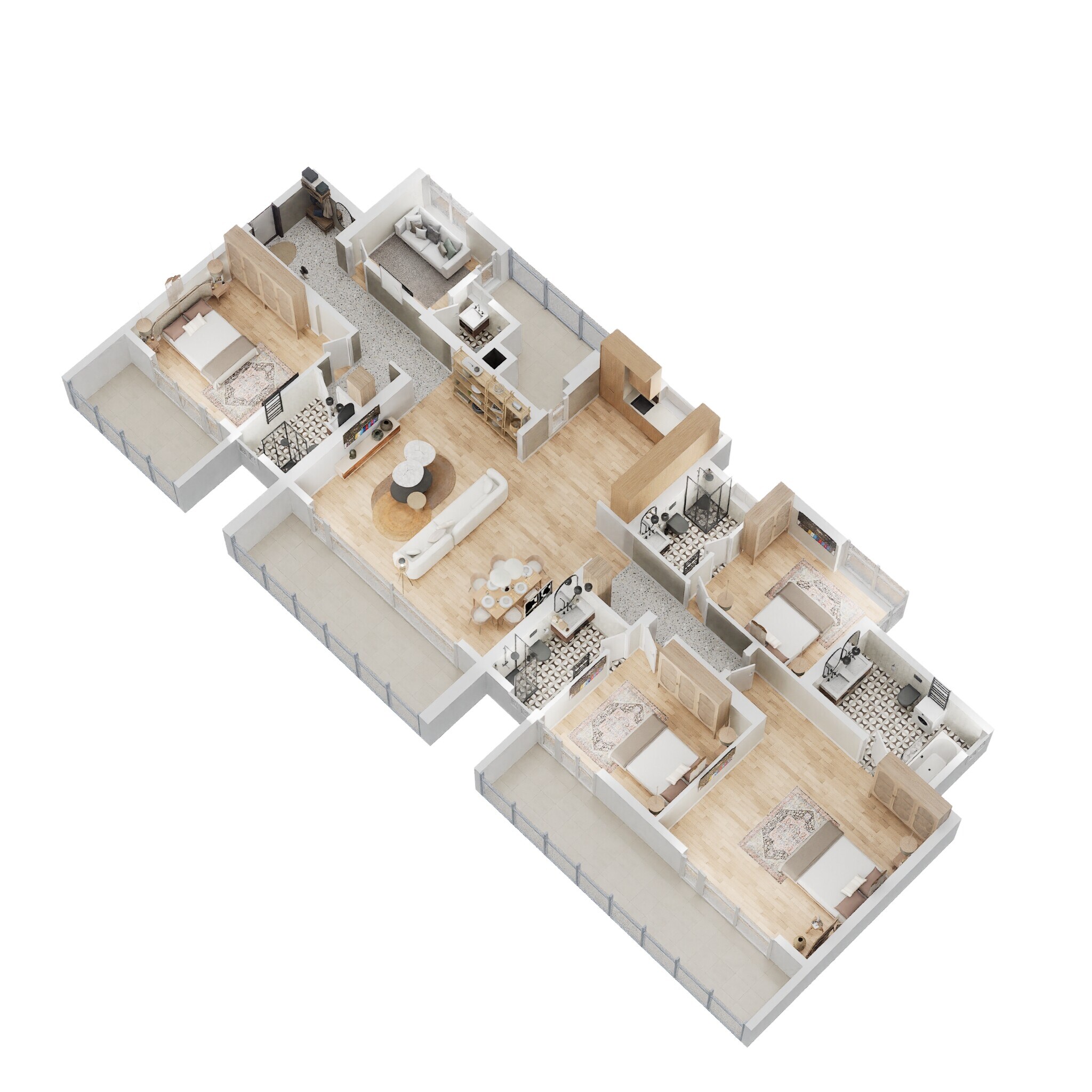 Floor plan of 4 BHK 3851 Sq. Ft. Apartment in Godrej South Estate Okhla, Delhi