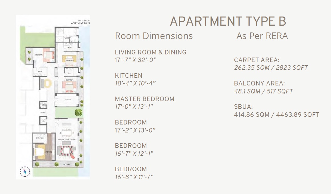 4 BHK 4464 Sq. Ft. Apartment in Indo Rang Homes