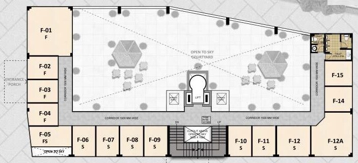 Floor plan of 216 Sq. Ft. Retail Shop in KW Blue Pearl, Delhi