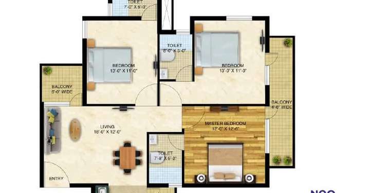neo capital residency apartment 3bhk 1375sqft 1