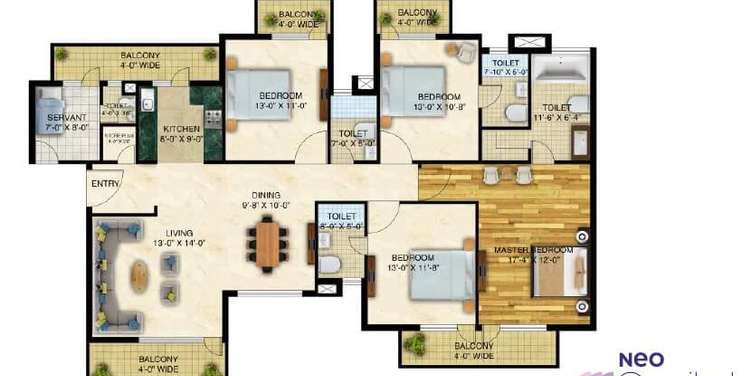 neo capital residency apartment 4bhk sq 2375sqft 1