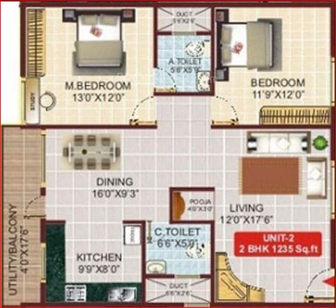 okd krishna apartment apartment 2bhk 1235sqft