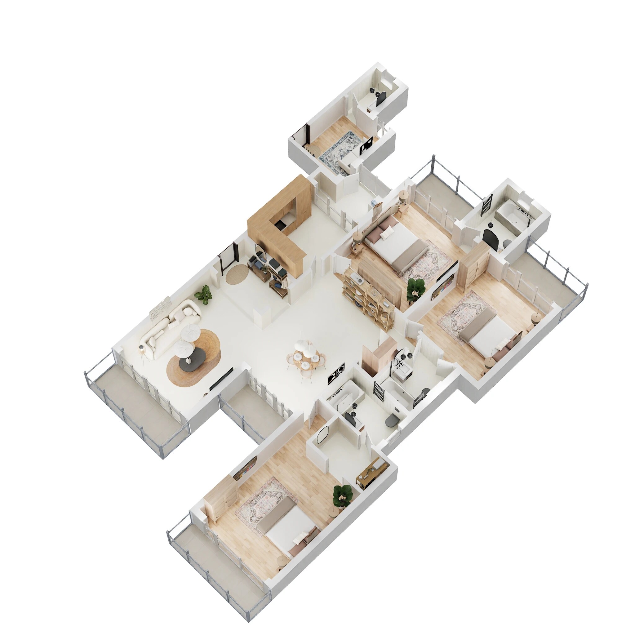 Floor plan of 3 BHK 2530 Sq. Ft. Apartment in Parsvnath La Tropicana, Delhi