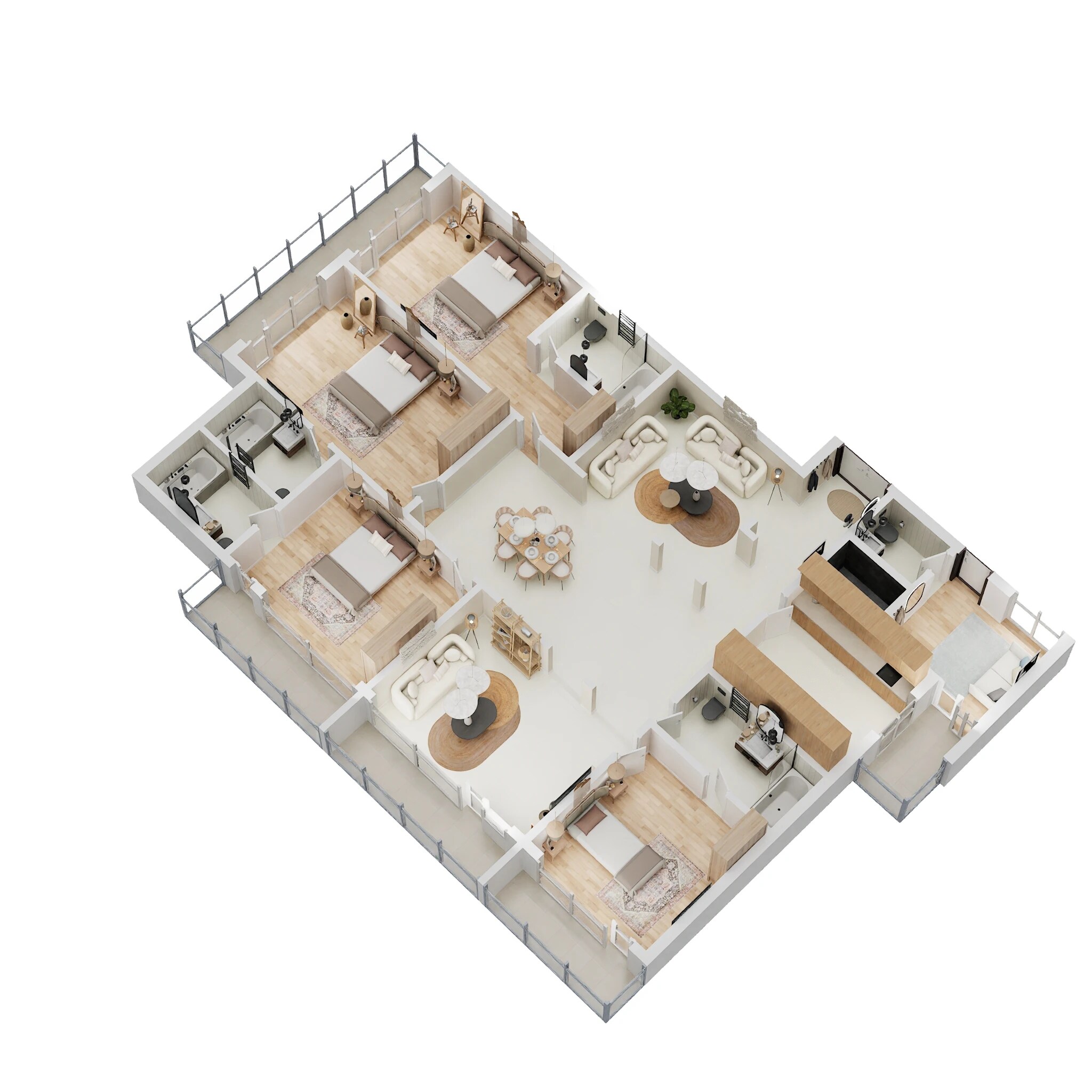 Floor plan of 4 BHK 3550 Sq. Ft. Apartment in Parsvnath La Tropicana, Delhi