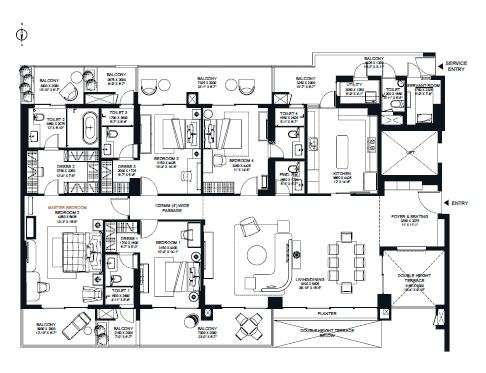 risland sky mansion apartment 4bhk 2146sqft 1