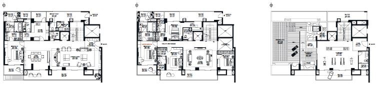 Floor plan of 5 BHK 9500 Sq. Ft. Penthouse in Risland Sky Mansion, Delhi