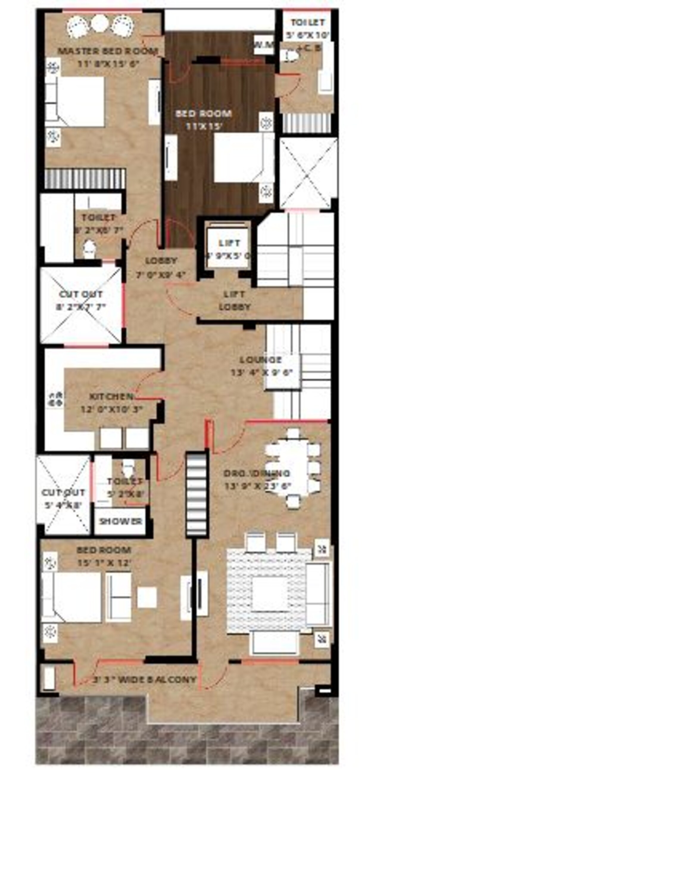trehan iris aavaas apartment 3bhk 1800sqft