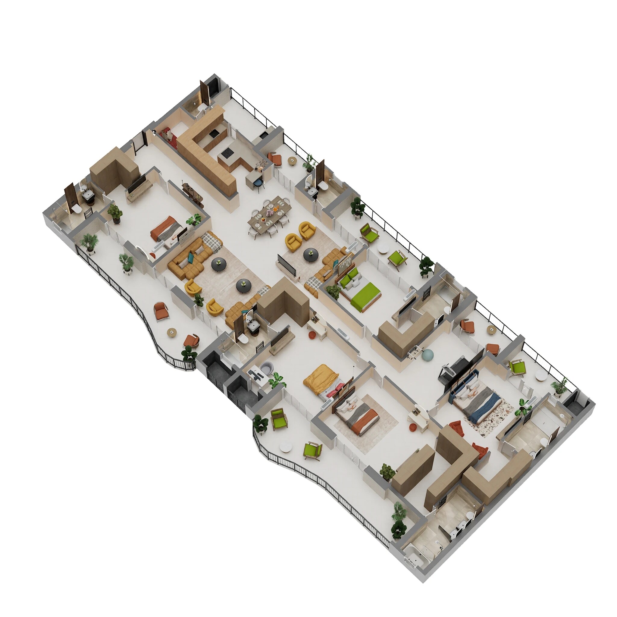 Floor plan of 5 BHK 5236 Sq. Ft. Apartment in Unity The Amaryllis Phase 3, Delhi