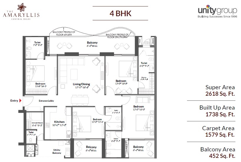 4 BHK 2618 Sq. Ft. Apartment in Unity The Amaryllis Phase 4