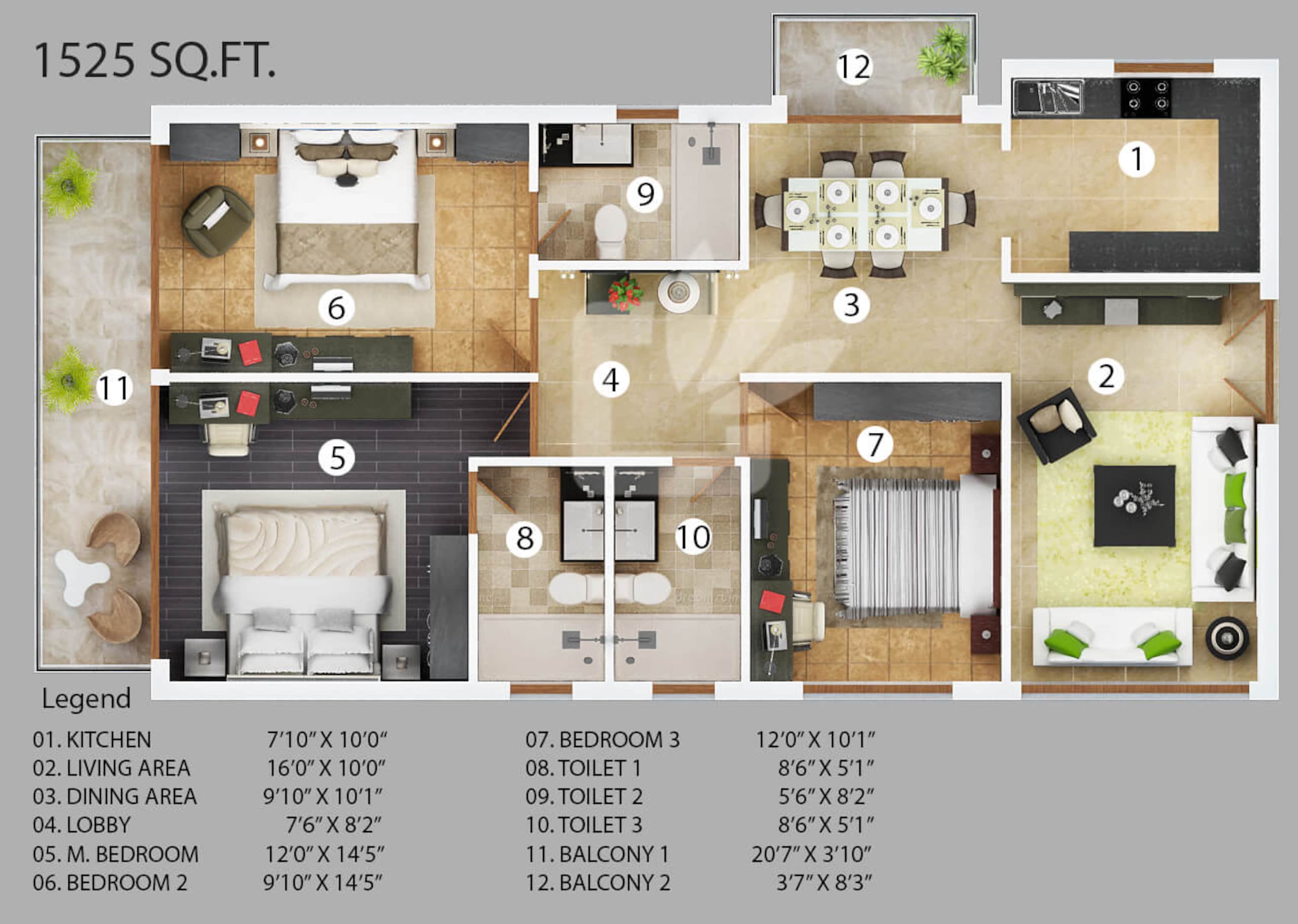 vanshi capital paradiso apartment 3bhk 1525sqft 1