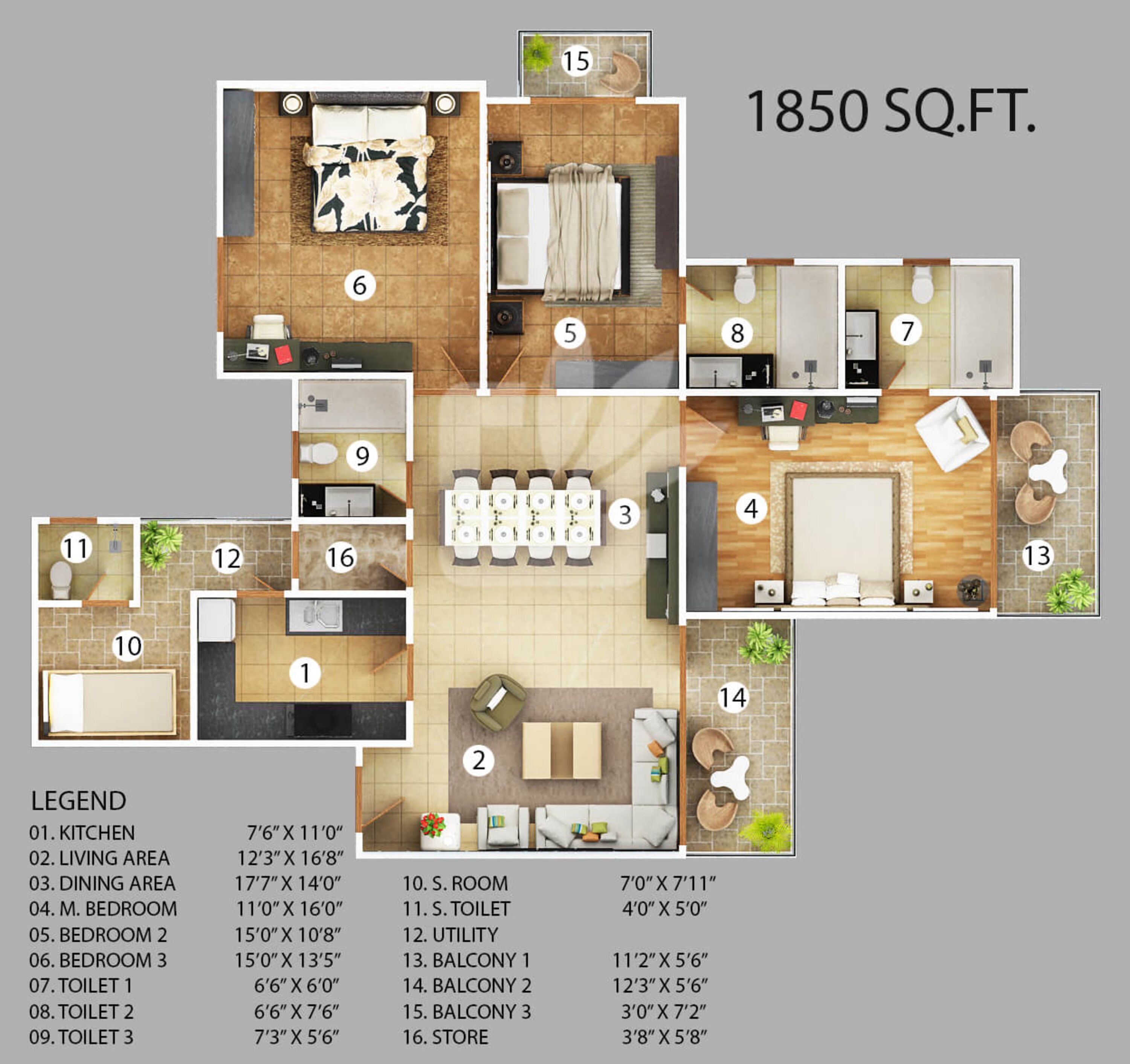 vanshi capital paradiso apartment 3bhk sq 1850sqft 1