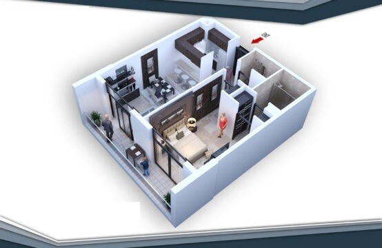 1 Bed 751 Sq. Ft. Apartment