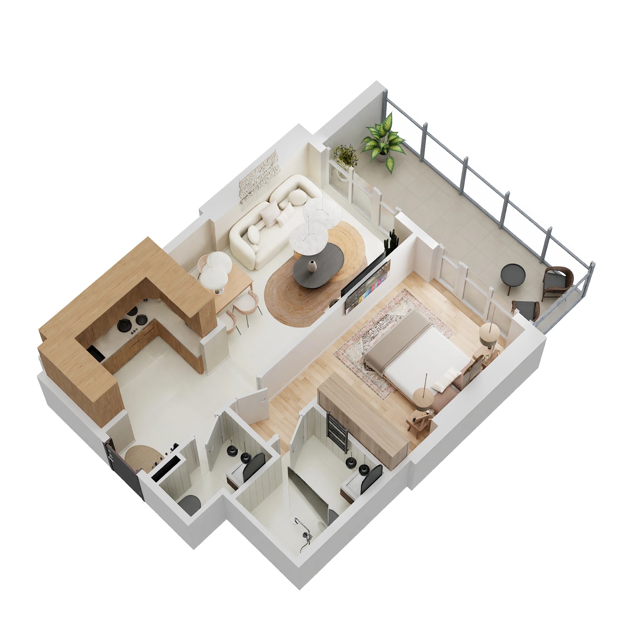 2 Beds 664 Sq. Ft. Apartment