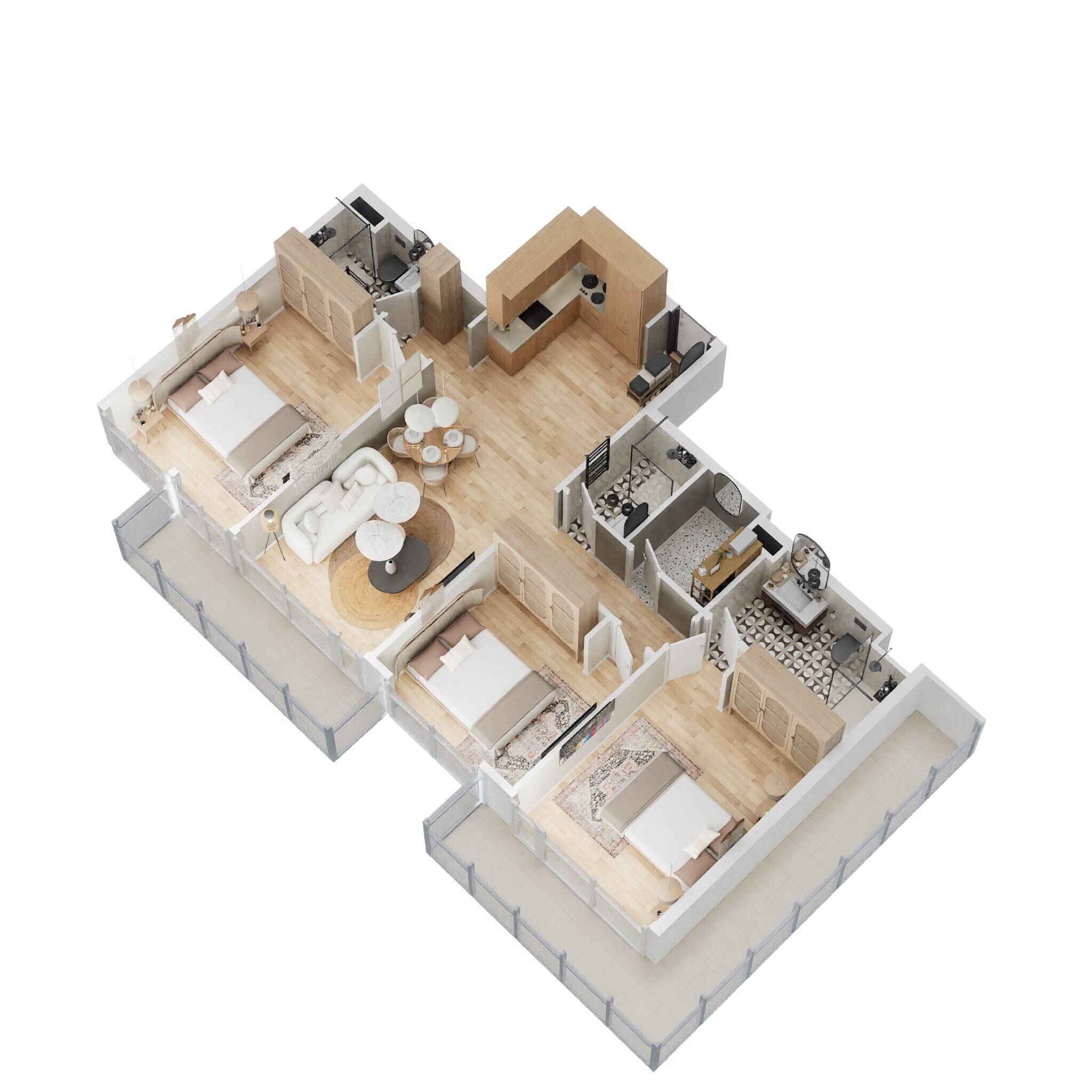 3 Beds 1592 Sq. Ft. Apartment
